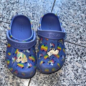 CROCS Kids Blue Unicorn Slippers